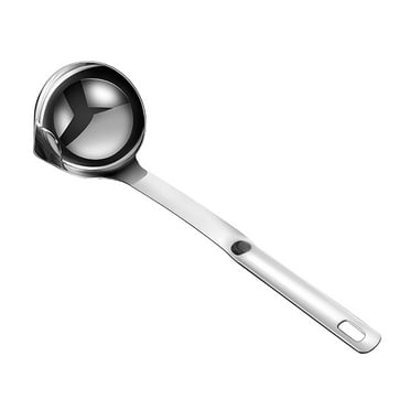 Bouanq　Stainless Steel Oil Separator Soup Ladle Food Fat Separator Skimmer Spoon Grease Strainer Filtering Scoop Hot Pot Oil Filter Scoop
