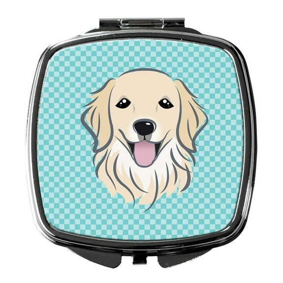 Checkerboard Blue Golden Retriever Compact Mirror BB1143SCM