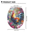 thumbnail image 6 of ZUXONGSY Rooster Flower Toilet Lid Dust Cover Soft Stretchable Toilet Lid Covers Fit Most Round and Elongated Toilet Soft Cozy Flannel Elongated Toilet Lid Cover Suitable for Bathroom, 6 of 6