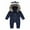 Navy Baby romper jumpsuit, variant on Summer Saving Juebong Spring And Autumn Infant Toddler Baby Long Sleeve Hooded Collar Romper Bodysuit Jumpsuit,Blue,12-18 Months