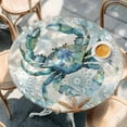 thumbnail image 3 of Retro Crab Round Fitted Table Cover Nautical Starfish Summer Beach Bohemian Floral Waterproof Table Cloth with Elastic Edge Wipeable Tablecloth for Picnic Camping Party Fits 55"-60" Diameter, 3 of 8