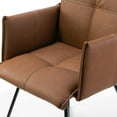 thumbnail image 5 of Set of 2 Ambel Brown Modern Dining Chair with Black Metal Legs, 5 of 9