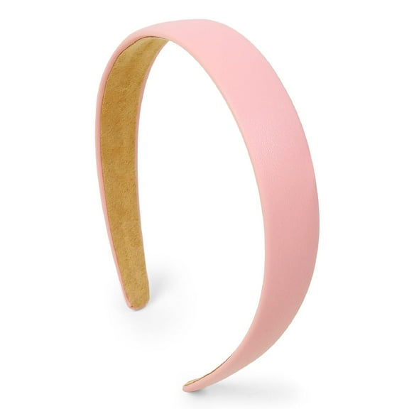 Light Pink Headbands for Women 1 Inch Halloween Headbands Wide Thick Red Hairband Faux Leather Headband for Women and Girls Fashion Plastic Hard Head Band Solid Colors(2 packs)