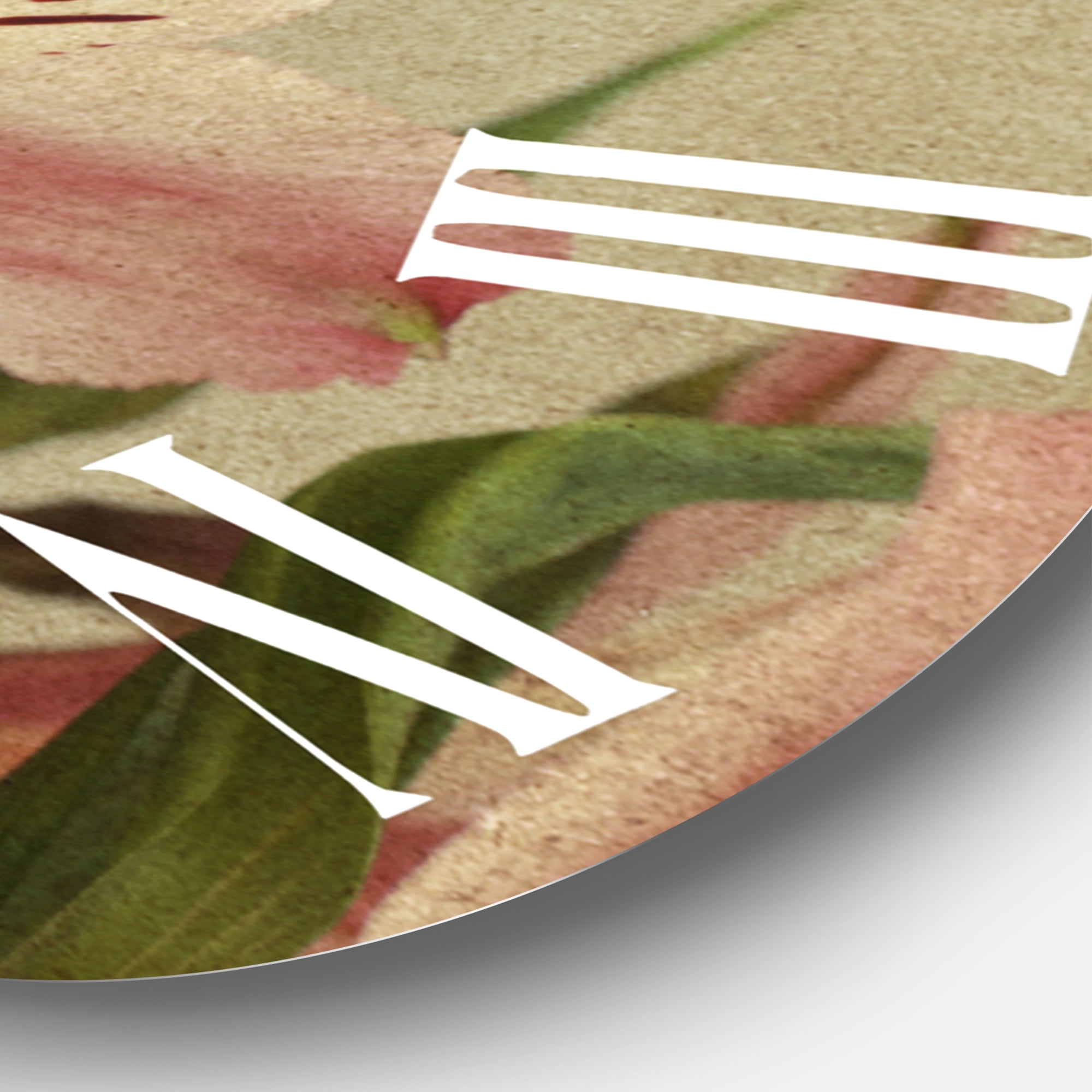 Designart 'Retro Alstroemeria Flower' Traditional Wall Clock