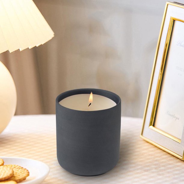 Portavelas de cerámica duradero, portavelas, candeliere de escritorio para cumpleaños, Día de San Valentín, de maquillaje, Acción de Gracias Negro Macarena Portavelas candelita