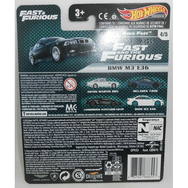 Hot Wheels Premium Fast & Furious BMW M3 E36 Black Toy Car