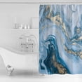 thumbnail image 2 of Shower Curtain Bathroom Set Marble Texture Watercolor Blue Waterproof Fabric Shower Curtains with Grommets&Hooks Abstract Fluid Art Seamless Privacy Bath Curtain for Bathtub 72x72in, 2 of 7