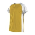 thumbnail image 2 of Alleson Athletic 522PDW Womens Two Button Fastpitch Jersey-Silver/ White-XL, 2 of 8