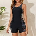 thumbnail image 2 of BOBOGOJP Women's Athletic One Piece Boyleg Swimsuit Racerback Bathing Suit with Boyshorts Full Coverage Swimwear Black for Size S, 2 of 9