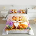 thumbnail image 2 of Castle Fairy Teens Cartoon Fox Twin Comforter Sets,Kawaii Floral Animal Bedding Set, 2 of 8