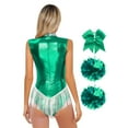 thumbnail image 2 of Miaeowve Uniforme de Cheerleader Métallique pour Femmes, Performance d'Équipe, Cheerleading Vert TTG, 2 of 7