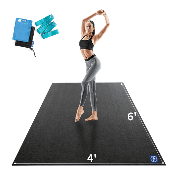Premium Large Yoga Mat 72"x 48"x 9mm, Feel Free to Move, Non-Slip, Extra Wide and Thick Exercise Mats for Home Gym Workout, High Resilience, Ultra Comfortable Big Mat for Men and Women Fitness
