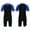 A Blue&Black, variant on Aislor Kids Boys Girls One Piece Short Sleeve Zippered Wetsuit UV Sun Protection Rash Guard Swimwear A Blue&Black 12
