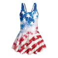 thumbnail image 3 of Tutolipy Firework Stars US Flag Girls Beach Swimsuit, Soft Sleeveless Bathing Suit for Kids, Skirt Girls One Piece Swimsuit with Skirt Size 6-7 Years, 3 of 6