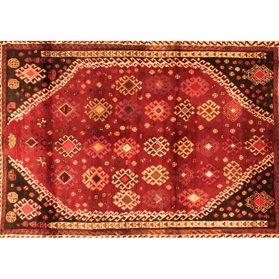 Ahgly Company Indoor Rectangle Persian Orange Traditional Area Rugs, 8' x 12'