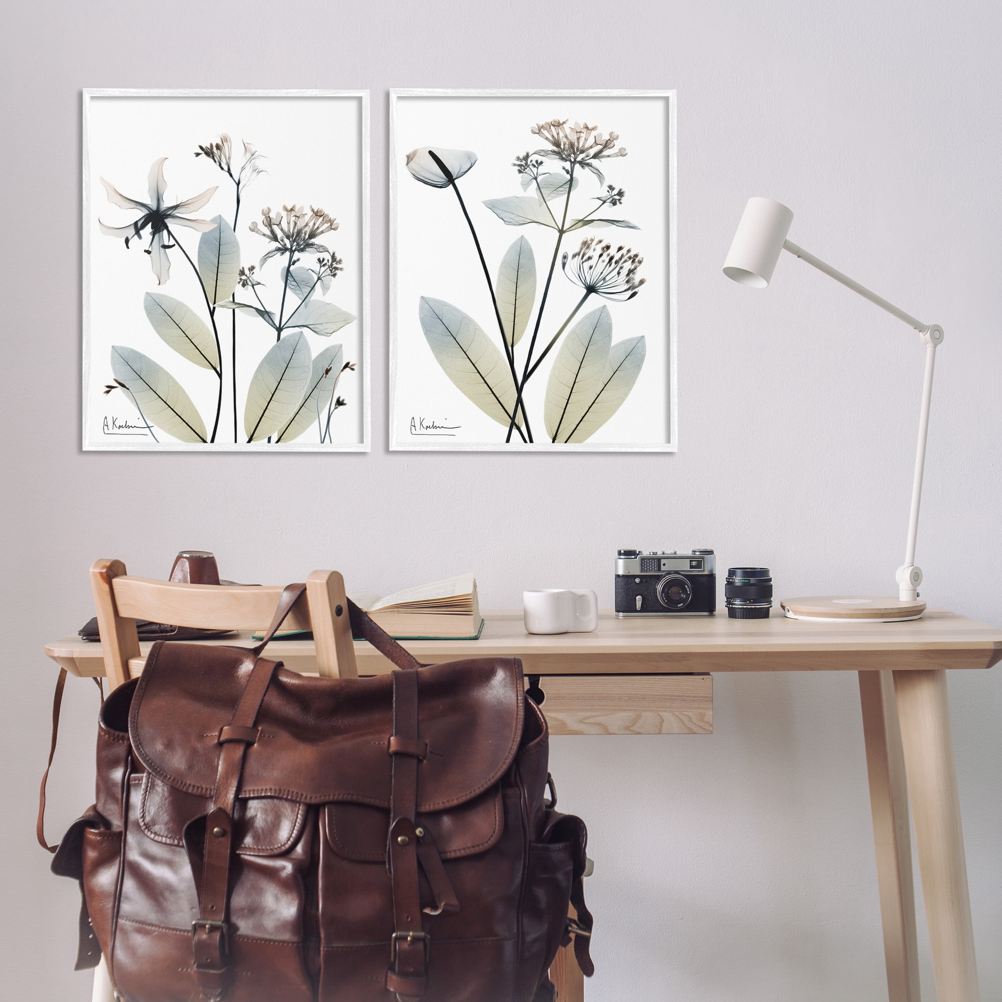 Stupell Industries Modern Budding Blooms Botanical & Floral Photography White Framed Art Print Wall Art, 24 x 30, Set of 2