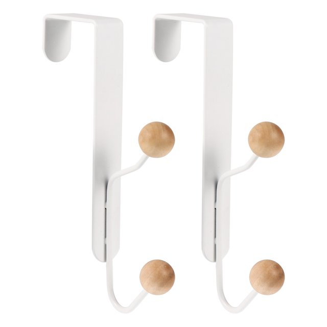 Shisuyan Storage Hooks Durable Towel Hooks Metal Hook White 2Pcs 6.29x3.93x0.79 Inch