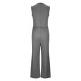 thumbnail image 5 of Summer Fashion Plus Size Jumpsuits for Women Petite Solid Color Sleeveless Wide Leg Jumpsuit Dressy Ribbed Jumpsuit With Tank Romper, 5 of 5
