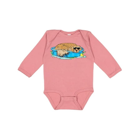 

Inktastic Dog Days of Summer with Cute Retriever in Pool Gift Baby Boy or Baby Girl Long Sleeve Bodysuit