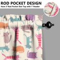 thumbnail image 5 of Kitchen Curtains 24 Inch Short - 3 Panel Set with Cute Cat Paw Pattern, Rod Pocket Window Curtain, 100% Polyester for Pet Lovers Farmhouse, Cafe, Kitchen, Bedroom, Easy Wash, 5 of 6
