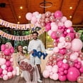 thumbnail image 4 of Kit de arco de guirnalda de globos rosa de 141 piezas, globos de confeti cromados de oro rosa metálico rosa fuerte, 4 of 5