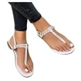 thumbnail image 2 of pafei tyugd Women's Thong Sandal, Women Flip Flops Rhinestone Crystal Sandal Shoes for Summer Beach Flat Sandals Flat Gladiator Sandals Open Toe Dress Shoes,Size 7, 2 of 4