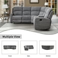 thumbnail image 2 of Bonzy Home Modern Fabric Reclining Sofa with Center Console, Hidden Storage and 2 Cup Holders for Living Room, 2 of 6