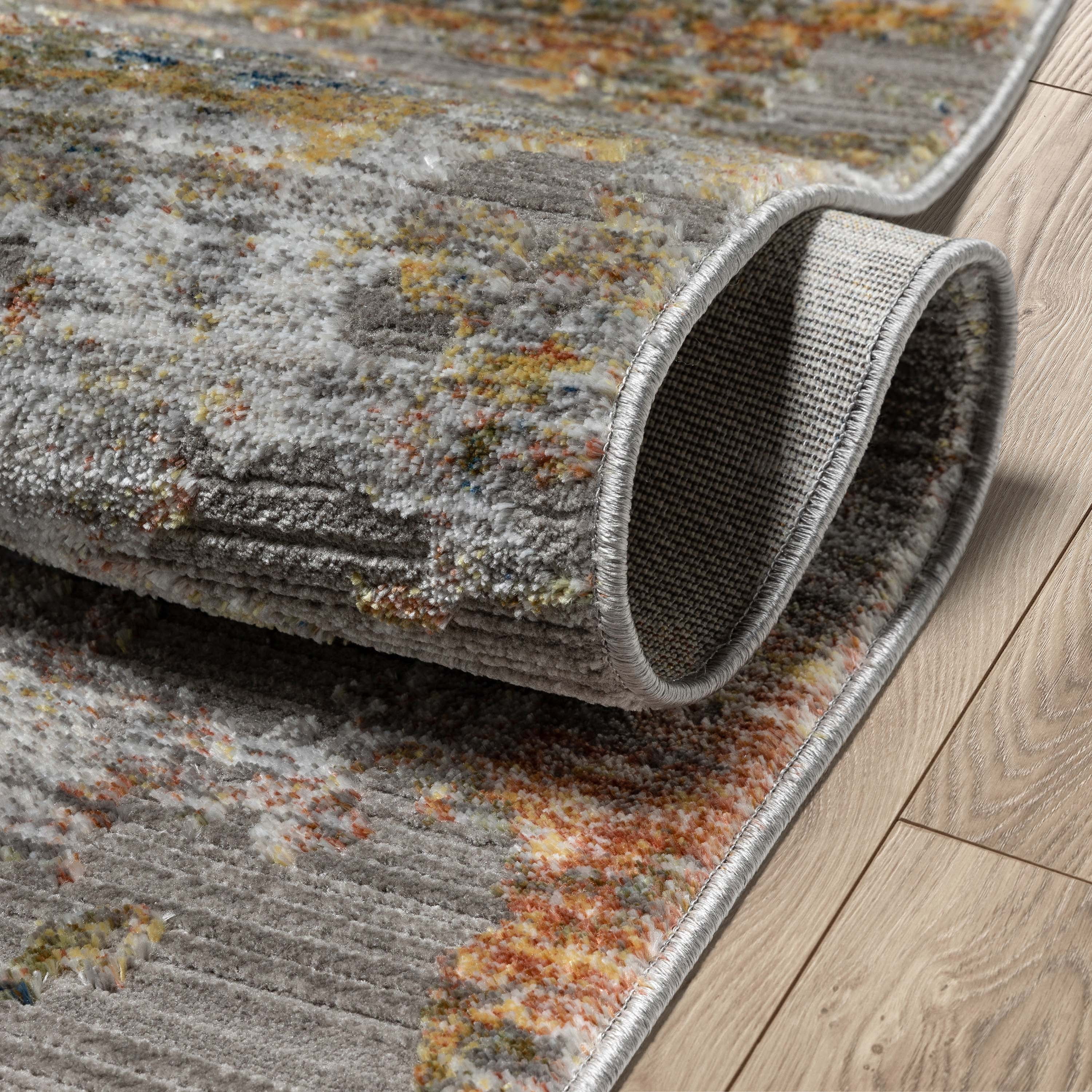 Well Woven Horosan Abstract Modern Grey Multi 2' x 7' Runner Rug