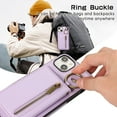 thumbnail image 6 of ELEHOLD Case for iPhone 14 Plus, Zipper Leather Wallet Crossbody Case with Detachable Ring Kickstand & Card Slots,Purple, 6 of 9