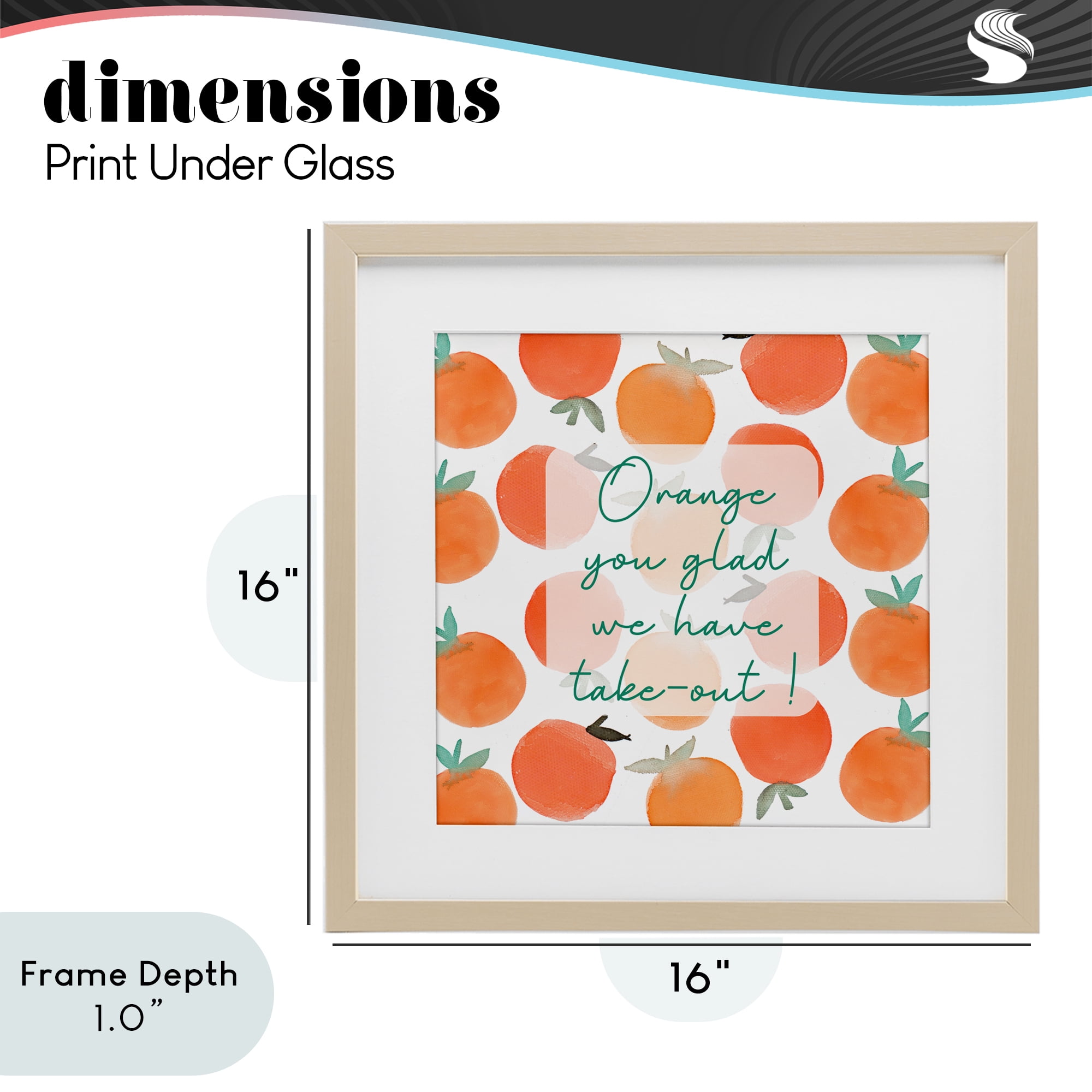 Stupell Industries Orange You Glad Birch Framed Print Under Glass, design by Emily Navas