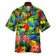 thumbnail image 5 of Camisetas hawaianas con estampado de loros en la playa para hombre, ropa de moda, camisetas de vacaciones de manga corta con estampado 3D de animales de cocoteros hawaianos, 5 of 5