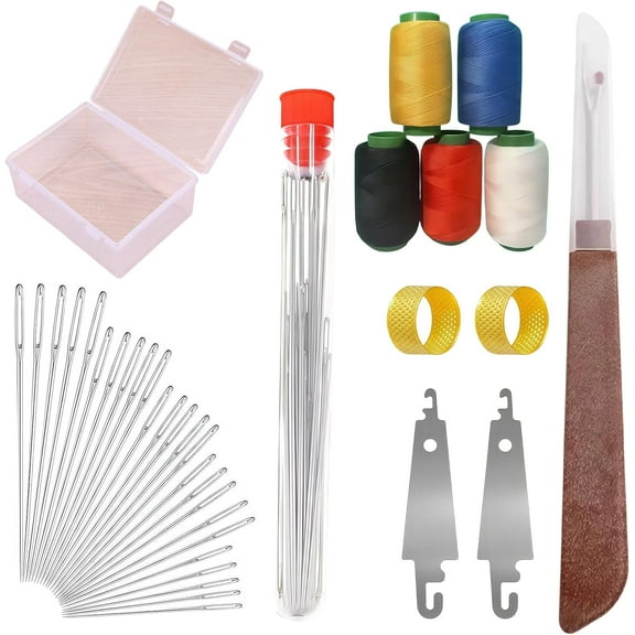 CCNZZITSHT Whimsyard Sewing Kit, Sewing Kit for Beginners, Big Eye Steel Sewing Needles Kit, 37pcs Stainless Kit, with Storage Box, Seam Ripper, DIY Craft Kit for Beginners & Daily Use (1PCS)
