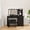 Black + soft storage stool, variant on GOCAPTAIN Vanity Desk with Mirror & LED Lights, Makeup Vanity Desk with 3 Drawers & Power Outlet & Storage Shelves, Dressing Table for Bedroom, Black