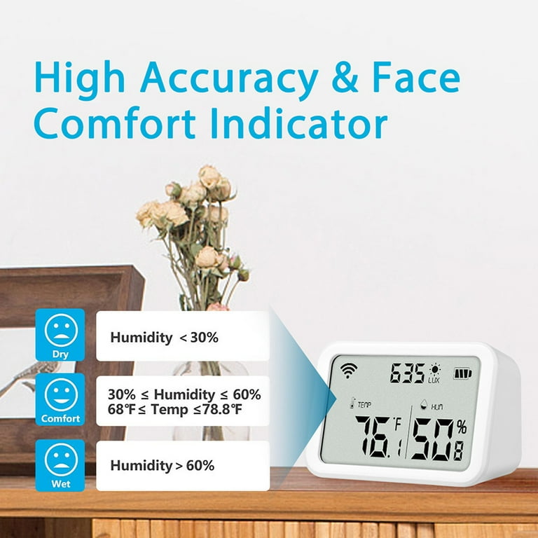 GDHOME Tuya WIFI Zigbee Temperature Humidity Sensor Indoor Luminance Sensor  Thermometer 