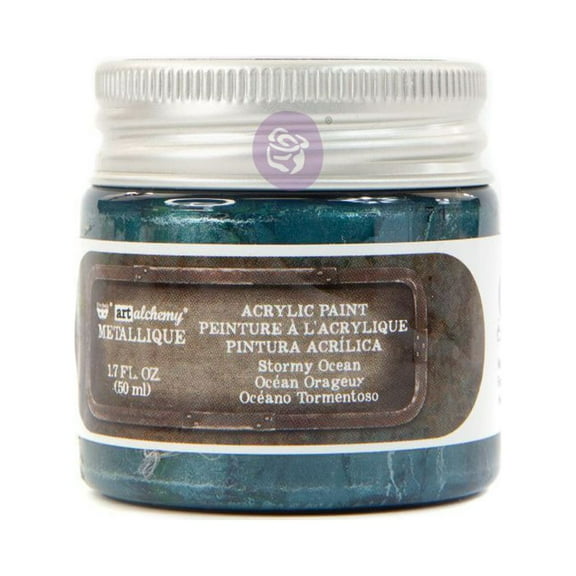Prima Marketing Inc Art Alchemy- Metallique Acrylic Paint - Stormy Ocean 1.7 Fl.Oz 50Ml Upc 655350967819