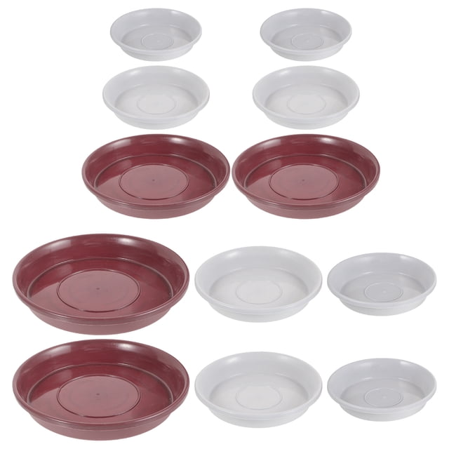 WASHWEPE 12Ud Plant Saucer De Plástico Color Café Para Interiores Para Macetas Y Drenaje
