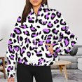 thumbnail image 1 of 2023 Chandail en Molleton Mode pour Femmes 50 % de Réduction Liquidation Mode Automne Hiver Imprimé Léopard Décontracté Sport Col Rond Survêtements Manches Longues Col à Revers Fermeture Éclair Chandails à Capuchon, 1 of 5