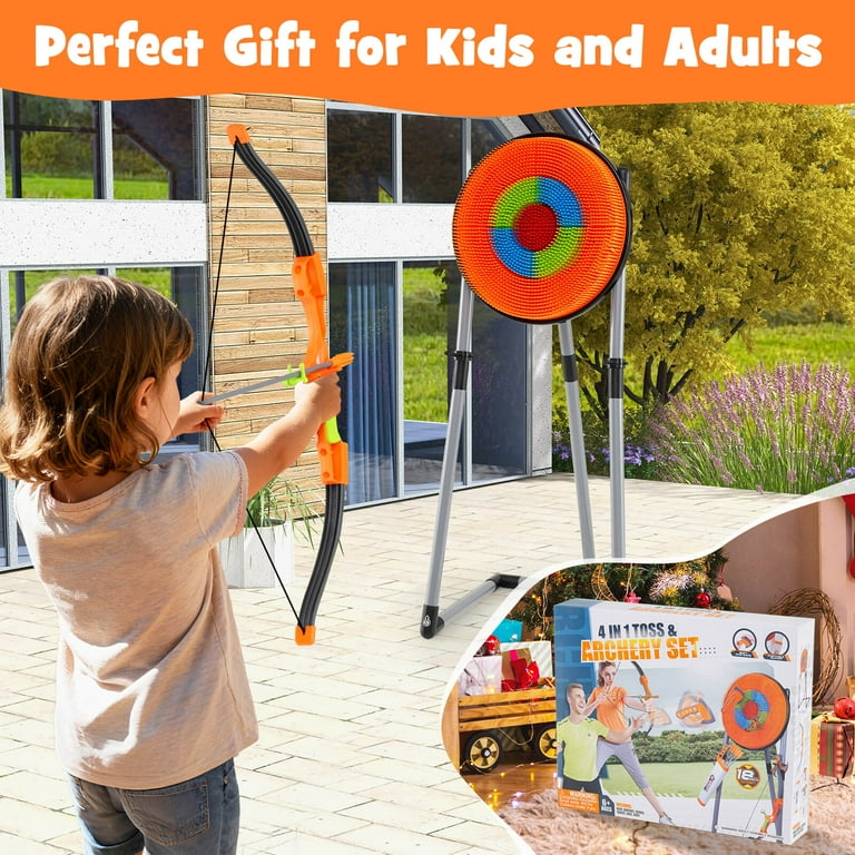 Costway 4 in 1 Throwing Target Set with Bristle Target, 3 Throwing