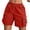 Red, variant on Yievot Cargo Shorts for Women Drawstring Elastic Waist Summer Outdoor Hiking Shorts with Zipper Pockets