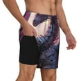 thumbnail image 3 of Picia Dragon pattern Mens Swim Trunks with Compression Liner Stretch Beach Shorts Quick Dry with Zipper Pockets No-Chafing Board Shorts-3X-Large, 3 of 9