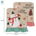 thumbnail image 3 of Deago 2PCS Christmas Chair Covers Santa Claus & Snowman Slipcover Xmas Chair Back Cover for Christmas Dinning Room Decoration, 3 of 9
