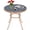 White/Blue, variant on DELMANGO Round Outdoor Bistro Table with Matal Frame and Adjustable Foot Pads for Garden Balcony, Black/White