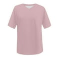 thumbnail image 4 of MIXUE Womens Summer Tops Summer Solid Color V Neck Short Sleeve Fashion Loose Casual T-shirts Daily-Wear,Purple,XXL, 4 of 4