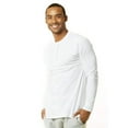 thumbnail image 2 of Men's Cotton Crew Neck Long Sleeve Henley Shirt/T Shirts, White S, 1 Pack, 2 of 3