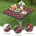 thumbnail image 4 of Red Strawberry Plants Flower Black Pattern Square Fitted Tablecloth with Elastic Edge,Square Table Cover,Washable Elastic Table Cover for Home Kitchen Party Decor 36"x36", 4 of 6