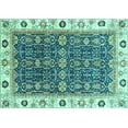 thumbnail image 1 of Ahgly Company Indoor Rectangle Oriental Turquoise Blue Traditional Area Rugs, 5' x 7', 1 of 4