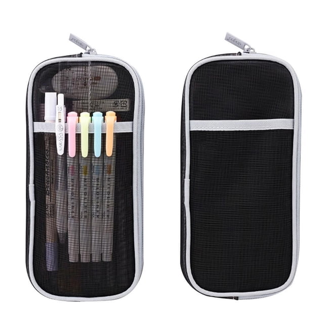 Grid Mesh Pen Estuche Para Lápices Maquillaje Bolsa De Color Bolsa De Cosméticos Multiusos Para La Escuela Adolescentes Niñas Estuche Transparente Para Bolígrafos Bolsa De Papelería Para Adluts Scienceny EL017743-05