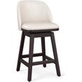 thumbnail image 3 of Dycanpo Swivel Bar Stools, 26" Counter Height Bar Stools with Back & Footrest for Kitchen, Beige, 3 of 8