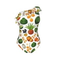 thumbnail image 7 of Haiem Lemon Fruits Vegetables Women's One Piece Swimsuits Tummy Control One Shoulder Bathing Suits Ruffle Swimwear-Medium, 7 of 7