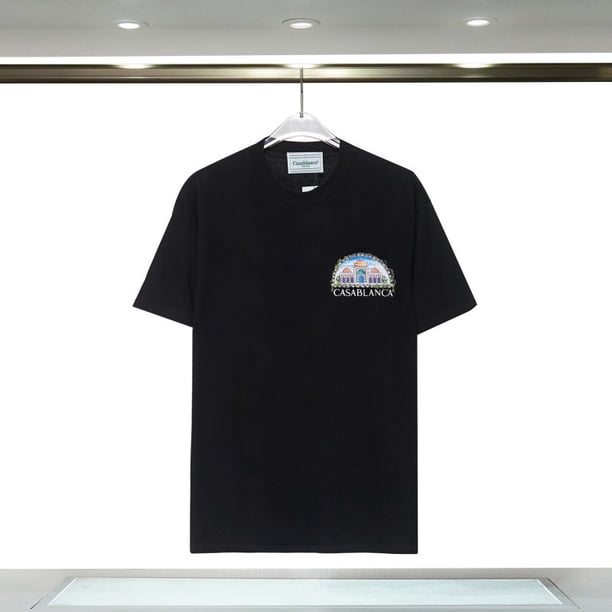 Casablanca 23 Primavera y novedad de verano estilo Fantasy Gate Starry Sky Castle casa letra logo camiseta de manga corta para parejas8211 negro